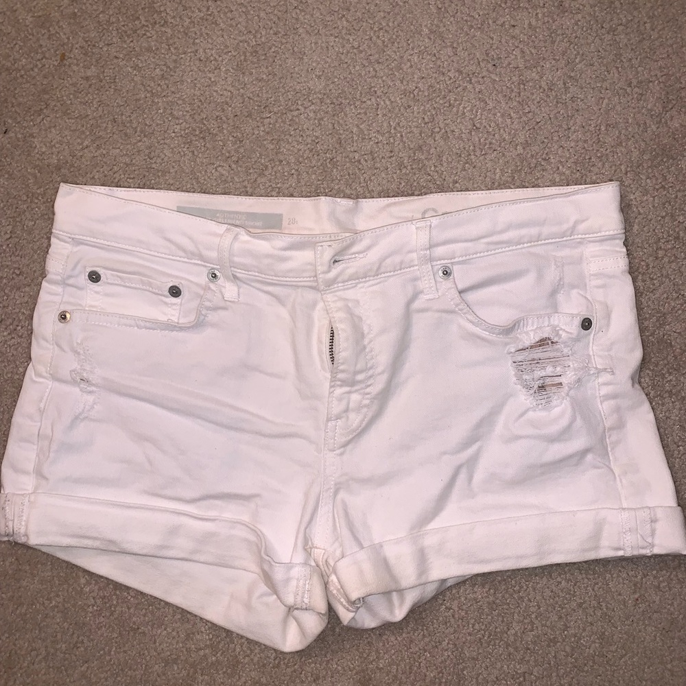 Gap white denim shorts